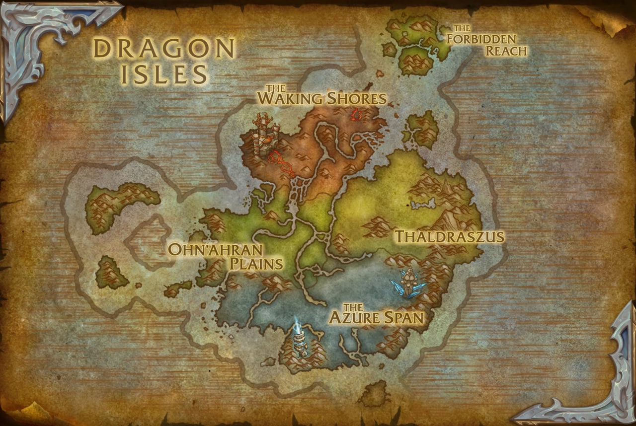 La mappa delle Dragon Islands