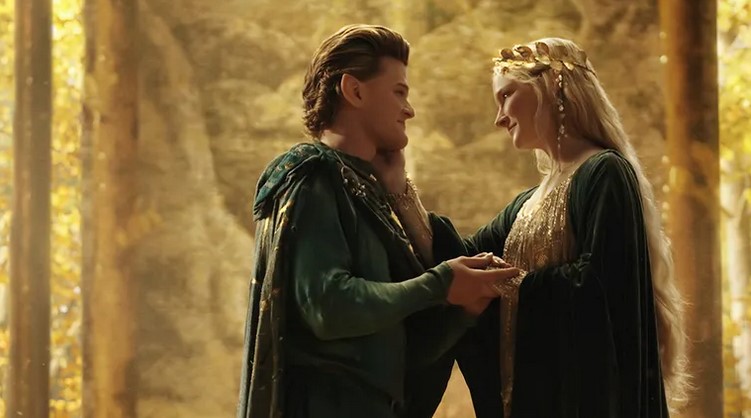 Gli Anelli del Potere: Elrond e Galadriel (foto: Vanity Fair)